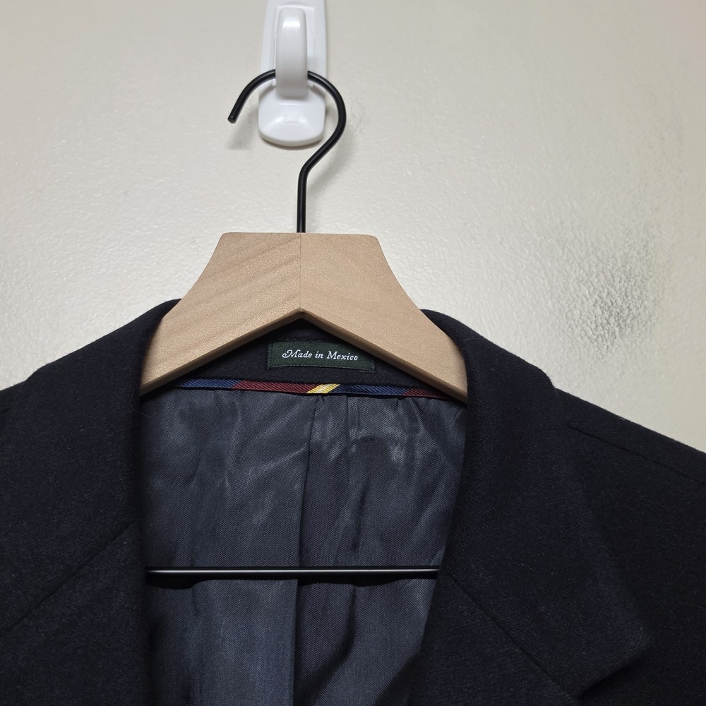 J.Crew Men's Cashmere Black Blazer Jacket Sport Coat 44 Regular Vintage - Picture 3 of 11